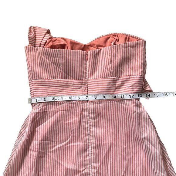 Gianni Bini Layla Orange Ivory Stripe Strapless Dress Size 2 - Picture 12 of 13